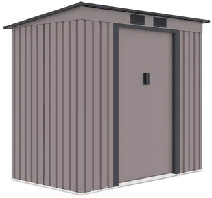 Szopa narzędziowa OREGON 201x121cm Warm Grey, metalowa, z przesuwanymi drzwiami, idealna do przechowywania narzędzi ogrodowych i sprzętu Hardmaister - Altany ogrodowe - miniaturka - grafika 1