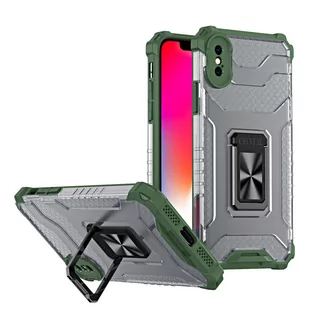 Crystal Ring Case pancerne hybrydowe etui pokrowiec + magnetyczny uchwyt iPhone XS Max zielony - Etui i futerały do telefonów - miniaturka - grafika 1