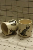 Kubki - Duża czarka w pieski, ceramika ręcznie robiona, zabawne pieski - miniaturka - grafika 1