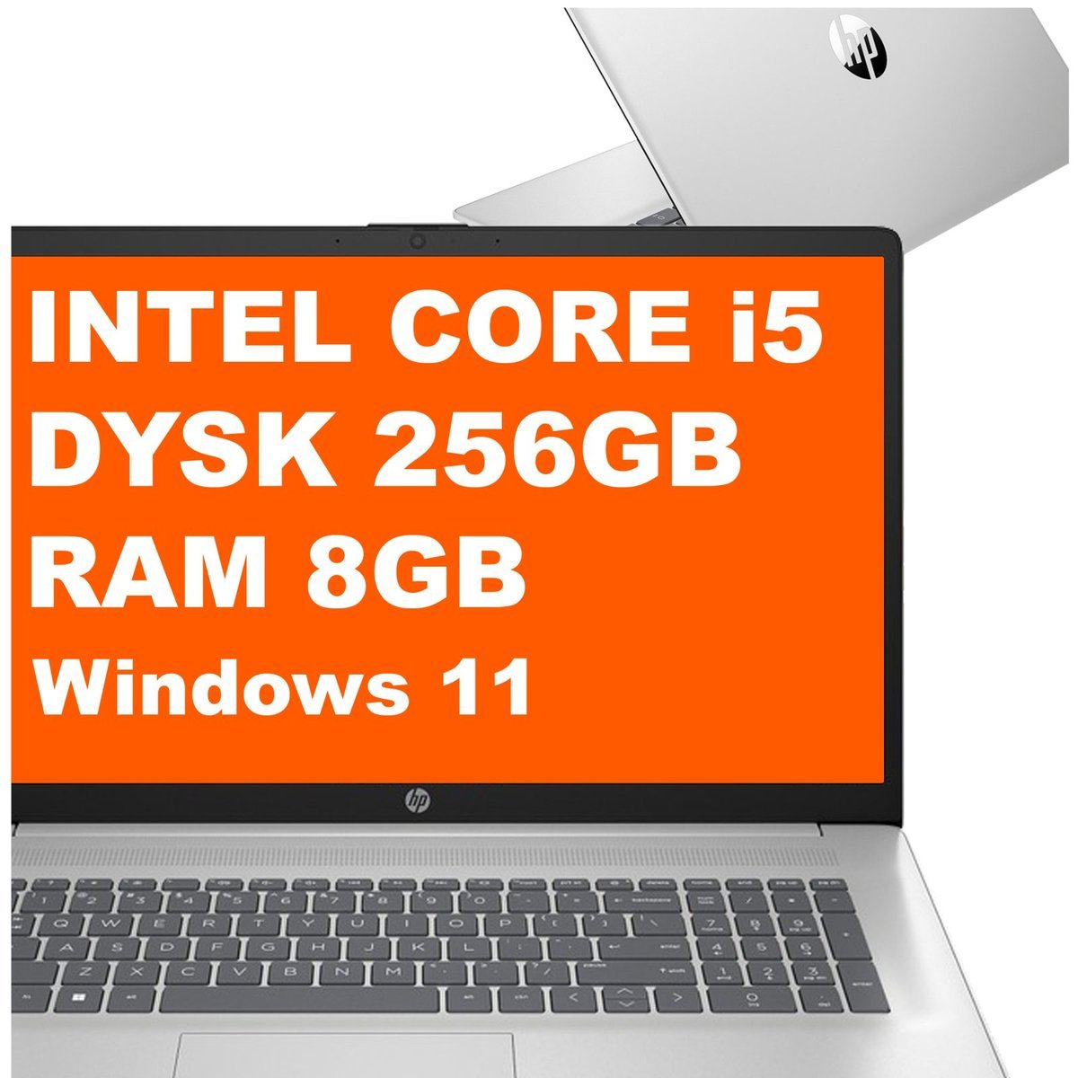 HP 17-cn3077nr / B6RX2UA / Intel i5 / 8GB / 256GB / Intel Iris Xe / HD+ / Win 11 / Srebrny