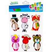 Zabawki kreatywne - Craft with Fun Ozdoba naklejki zwierzątka 6 szt. - miniaturka - grafika 1