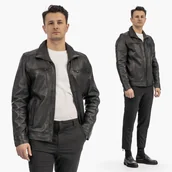 Kurtki męskie - Kurtka Męska DONDERS Skóra Naturalna Klasyczna Elegancka Czarna XL - miniaturka - grafika 1