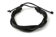 Bransoletki - Czarna Bransoletka Plecione Rzemienie - miniaturka - grafika 1
