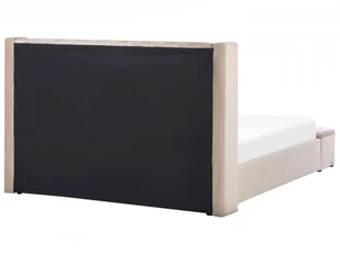 Łóżko welurowe z ławką 180 x 200 cm beżowe NOYERS - Łóżka - miniaturka - grafika 8