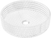 Umywalki - Mexen Aura szklana umywalka nablatowa 39 x 39 cm, transparent - 24013900 - miniaturka - grafika 1