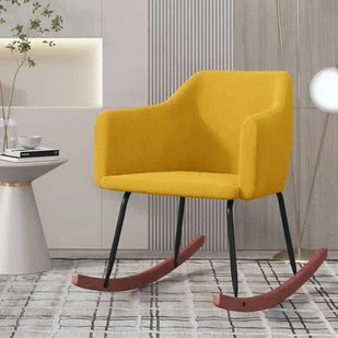 Lumarko Fotel bujany, żółty, tapicerowany aksamitem - Fotele - miniaturka - grafika 1