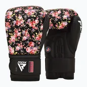 Rękawice bokserskie - Rękawice bokserskie RDX FL-5 czarno-różowe BGR-FL5B  10 oz - miniaturka - grafika 1