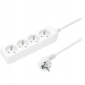 Przedłużacze i rozgałęźniki - Jonex Przedłużacz 4-gniazda z/u 10A OMY 3 x 1mm biały 5m PS-470 PS-470 5,0m/3x1 - miniaturka - grafika 1