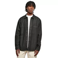 Koszule męskie - Urban Classics Oversized Denim Pocket Shirt męska koszula z długim rękawem niebieska Basics, Realblack Washed, XL - miniaturka - grafika 1