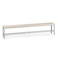 Meble do szkół i przedszkoli - B2B Partner Ławka szatniowa z półką na buty, siedzisko - listwy, długość 2000 mm, szara 179325 - miniaturka - grafika 1
