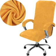 Pokrowce na meble - POKROWIEC NA FOTEL OBROTOWY KRZESŁO BIUROWE WELUR PLUSZ PREMIUM L - miniaturka - grafika 1