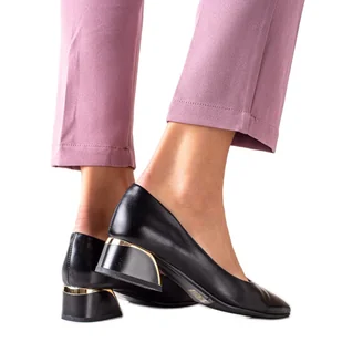 S. BARSKI Casualowe Czółenka S.BARSKI czarne - Czółenka - miniaturka - grafika 1