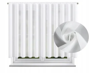 Firanka Gotowa Z Woalu Na Taśmie Firana Gładka Woal Biała 400X130 Cm - Firany - miniaturka - grafika 1