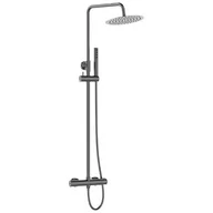 Zestawy prysznicowe - Laveo kolumna natryskowa z baterią termostatyczną Pretto PLP 10TD grafit - miniaturka - grafika 1