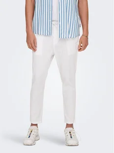 Only & Sons Spodnie materiałowe 22024966 Biały Tapered Fit - Spodnie męskie - miniaturka - grafika 1