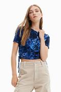 Koszulki sportowe damskie - Desigual t-shirt damski kolor niebieski - miniaturka - grafika 1