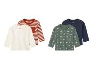 Bluzki dla niemowląt - lupilu® Koszulki niemowlęce z długim rękawem, z bawełny organicznej, 2 sztuki - miniaturka - grafika 1
