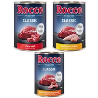 Mokra karma dla psów - 5 + 1 gratis! Mieszany pakiet próbny Rocco Classic, 6 x 400 g  - Mix I: czysta wołowina, wołowina/serca drobiowe, wołowina/kurczak - miniaturka - grafika 1