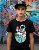 Koszulki dla chłopców - koszulka dla chłopca z astronautą z lodami - miniaturka - grafika 1