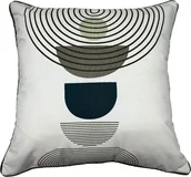 Poduszki dekoracyjne - Poduszka bawełniana 45 x 45 cm z lamówką szaro granatowa - miniaturka - grafika 1