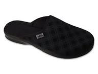 Kapcie męskie - Kapcie męskie pantofle domowe wsuwane czarne z tkaniny Befado 548M052-44 - miniaturka - grafika 1