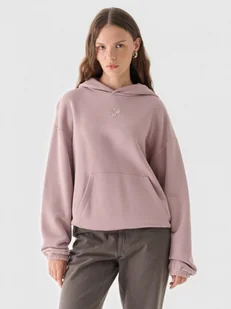 Damska bluza dresowa nierozpinana z kapturem Outhorn OTHWAW24TSWSF1919 - różowa - Bluzy damskie - miniaturka - grafika 1