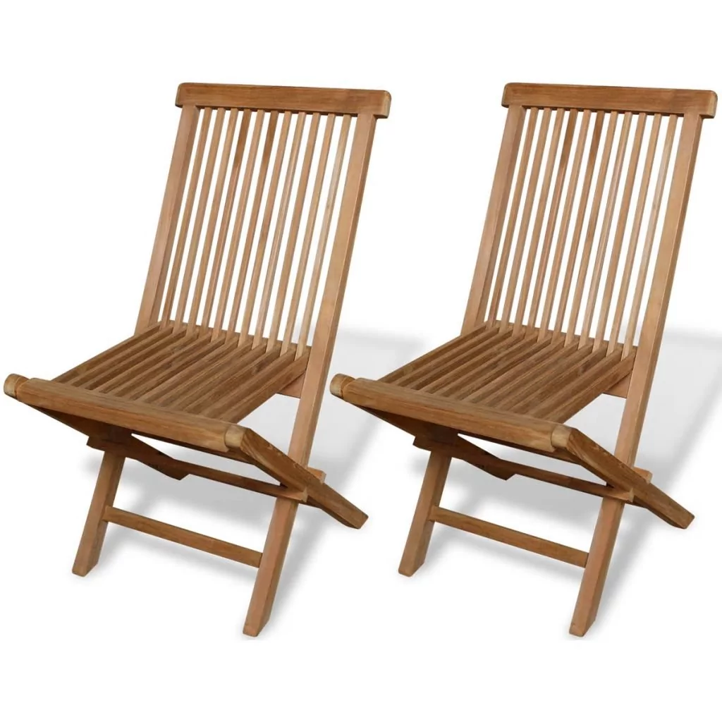 vidaXL vidaXL Składane krzesła ogrodowe z drewna tekowego 2szt. 47x60x89cm