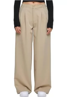 Spodnie damskie - Urban Classics Damskie spodnie damskie Organic Ultra Wide Sweat Pants, Wetsand, S - grafika 1