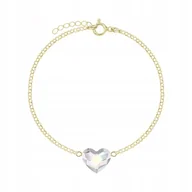 Bransoletki - BRANSOLETKA DAMSKA POZŁACANA SERCE DEDYKACJA NA DZIEŃ KOBIET - miniaturka - grafika 1