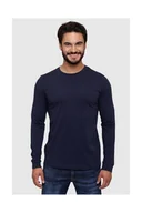 Koszulki męskie - DIESEL Granatowy longsleeve męski - Diesel - miniaturka - grafika 1