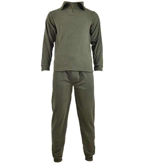 Mil-Tec Bielizna Polarowa Dwuczęściowa z Zamkiem Olive - Olive - XL