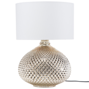 Lampy stojące - Beliani Lampa stołowa Lampa stołowa szklana złota MADON 78694 - miniaturka - grafika 1