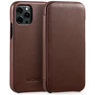 Etui i futerały do telefonów - moVear flipSide S - Skórzane etui do Apple iPhone 13 Pro (6.1") | Pokrowiec slim case, Skóra naturalna nappa (Ciemnobrązowy) - miniaturka - grafika 1