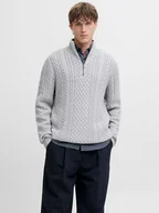 Swetry męskie - Jack & Jones Sweter w kolorze szarym - miniaturka - grafika 1