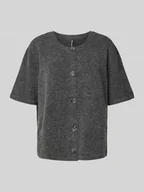 Swetry damskie - Kurtka z dzianiny o kroju regular fit z krótkim rękawem model ‘JIKO’ - miniaturka - grafika 1