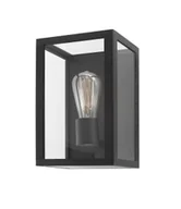 Lampy ogrodowe - Luces Exclusivas PENAFLOR LE71350 Kinkiet zewnętrzny prostokątny czarny z przezroczystym szkłem odporny na warunki atmosferyczne - miniaturka - grafika 1