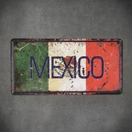 Dekoracje domu - Tabliczka dekoracyjna metalowa FLAGA MEXICO - miniaturka - grafika 1