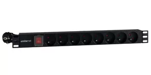 EmiterNet Listwa zasilająca standard 19" 8 gn. z bolcem, wtyk uni-schuko, kabel 2m, wyłącznik - Akcesoria do serwerów - miniaturka - grafika 1