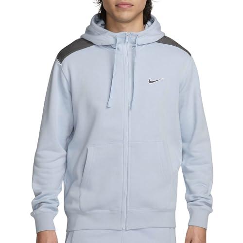 Nike Top M NSW Sp FLC FZ Hoodie BB, Lt Armory Blue/Iron Grey, FQ8819-440, XL