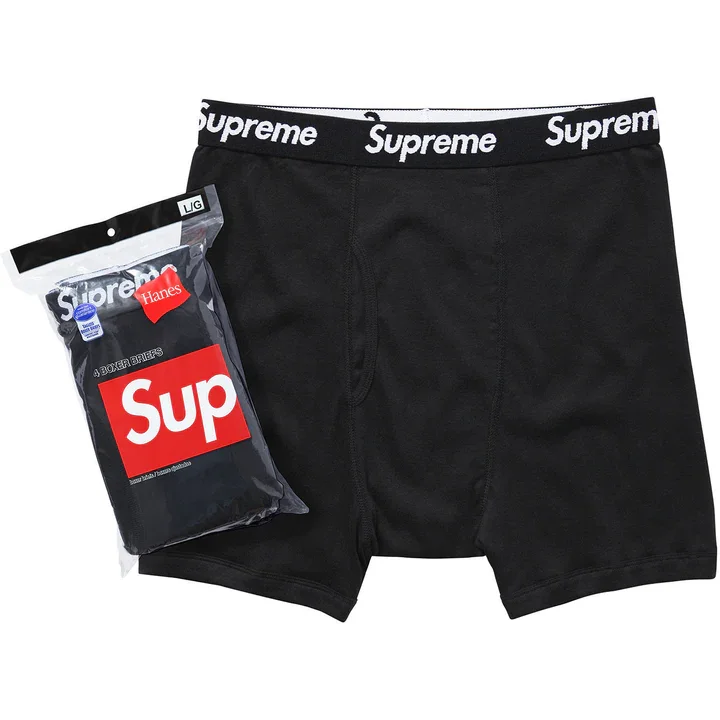 Supreme x Hanes Boxer Briefs (4 Pack) Black L