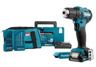 Wiertarko-wkrętarki akumulatorowe - Makita DF333DWAX6 wiertarko-wkrętarka 12V 1x2,0Ah Li-Ion + adapter USB + 17-elementowy zestaw akcesoriów w walizce-chłodziarce - miniaturka - grafika 1