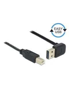 Delock Kabel USB AM-BM 2.0 0.5m Czarny Kątowy Góra/Dół USB-A Easy-USB - Kable komputerowe i do monitorów - miniaturka - grafika 1