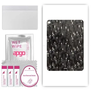folia naklejka skórka strukturalna na TYŁ do Apple iPad Air 11 6 gen. 2024 - Carbon Pixel Czarny - apgo SKINS - Akcesoria do tabletów i e-booków - miniaturka - grafika 1