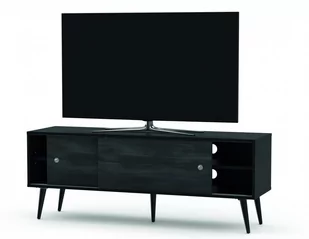 Drewniana Szafka Rtv Sonorous Retro Rtra-140-Blk-Bnw  Szerokość 140 Cm - Szafki RTV - miniaturka - grafika 1