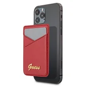 Etui na dokumenty i karty - Guess Wallet Card Slot GUWMSSASLRE MagSafe Saffiano czerwony/red - miniaturka - grafika 1