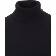 Swetry męskie - Sweter Męski z Golfem (Czarny) Bawełniany Dzianina Klasyczny Redmond 2XL - miniaturka - grafika 1