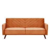 Sofy i kanapy - Beliani Sofa rozkładana welurowa pomarańczowa SENJA - miniaturka - grafika 1