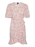 Sukienki - VERO MODA Damska sukienka VMEMMA Henna 2/4, krótka sukienka WVN GA, Parfait Pink/AOP: Mille Flower, L, Parfait Pink/Aop: mille Flower, L - miniaturka - grafika 1