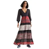 Sukienki - Sukienka damska Desigual Estambul maxi z długim rękawem czarna-M - miniaturka - grafika 1