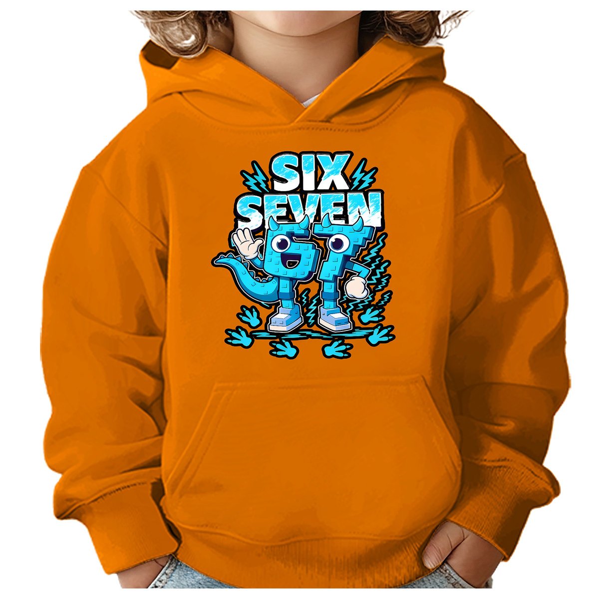 BLUZA DZIECIĘCA Z KAPTUREM 67 SIX SEVEN KLOCKI VIRAL 134-140 PREZENT